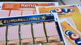 Une grille de Keno, de Loto et d'Euro Millions (photo d'illustration)