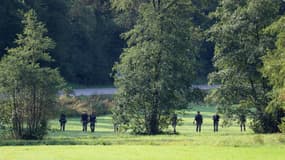 Des gendarmes recherchent Lina, autour de Saint-Blaise-la-Roche (Bas-Rhin), le 28 septembre 2023