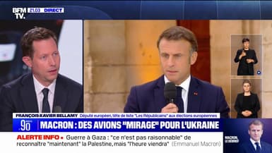 François-Xavier Bellamy (tête de liste LR aux élections européennes): "Le président de la République n'est pas en train de soutenir l'Ukraine, il est en train de s'en servir"