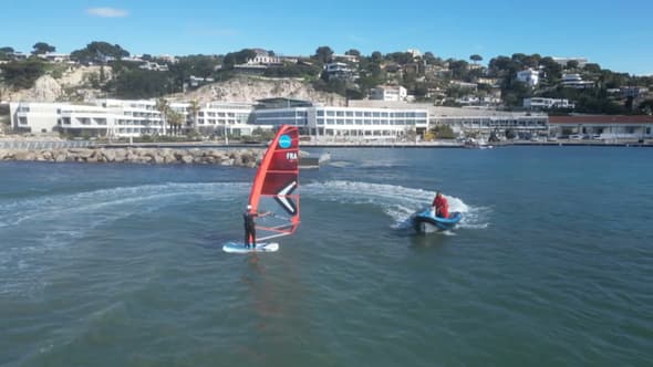 La marina olympique du Roucas-Blanc de Marseille, le 2 avril 2024, qui accueille les épreuves de voile lors des Jeux de Paris du 28 juillet au 8 août.