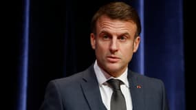 Le président Emmanuel Macron le 9 février 2024 à Bordeaux 