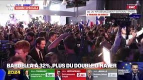 "On a gagné!": la joie des militants RN, après l'annonce des résultats de Jordan Bardella aux élections européennes