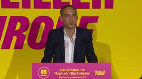 Raphaël Glucksmann après les résultats des élections européennes le dimanche 9 juin 2024. 