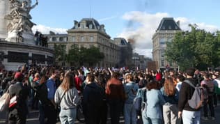 Le rassemblement contre l'extrême droite place de la République, à Paris, le 10 juin 2024.