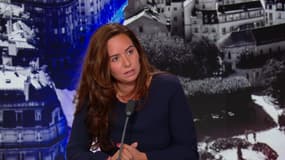 Sarah Knafo sur le plateau de BFMTV ce dimanche 28 avril 2024.