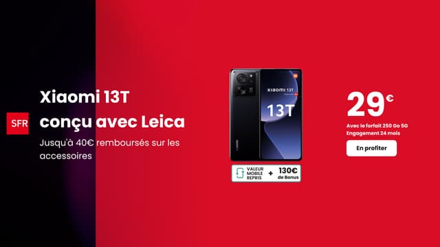 Profitez du tout dernier smartphone Xiaomi 13T à moins de 30 euros chez SFR