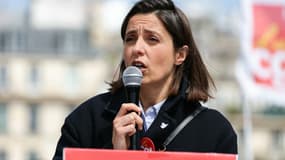 Sophie Binet, secrétaire générale de la CGT, le 25 avril 2024 à Paris 